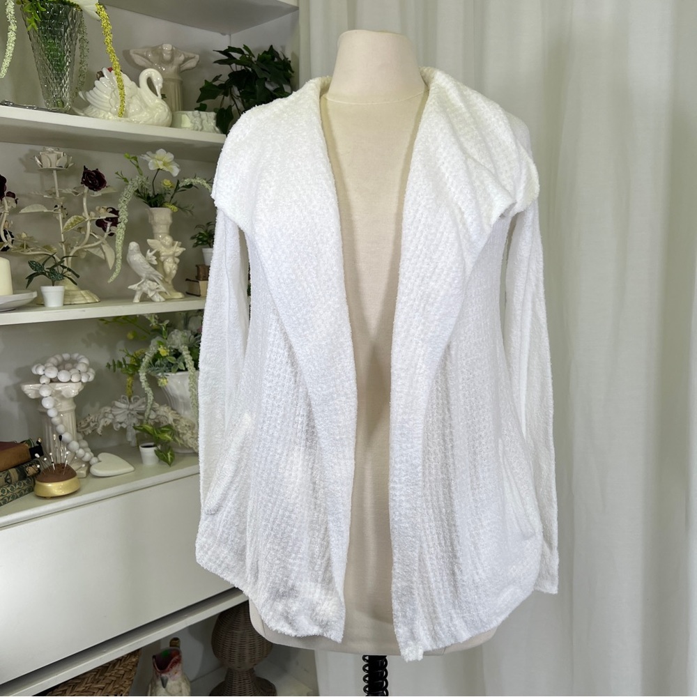 Barefoot Dreams Cozychic Lite Coastal Cardi in white